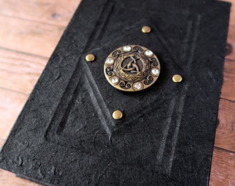 Handmade Celtic Black Notebook with Celtic Ring