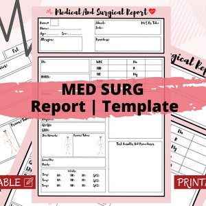 Med Surg report ICU report sheet med surg template nurse report sheet telemetry report handoff report patient report sheet med surg nursing