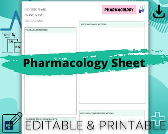 Pharmacology Template Pharmacology Sheet Nursing Notes Nursing Pharmacology Pharmacology Pharmacology Guide Pharmacy Notes PDF