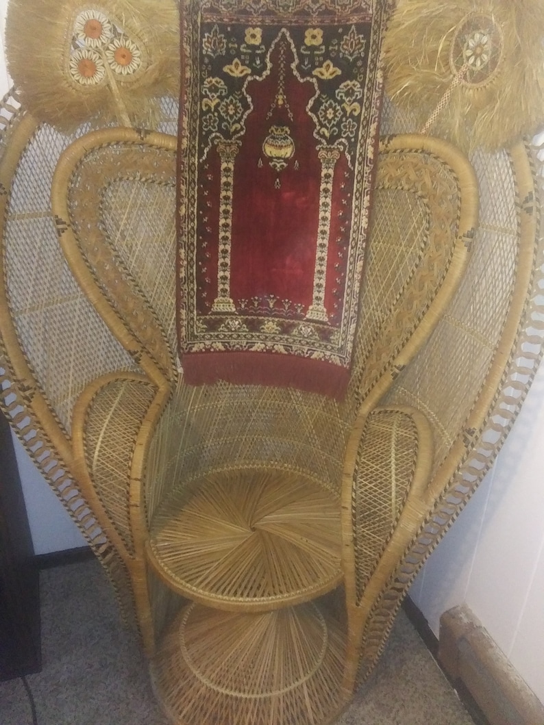 Wicker Chair King Cobra Throne Chair Philippine 1970s Etsy