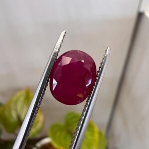 Natural Heated Mozambique Ruby 3.61 Ct Deep Red Oval Cut Loose Gemstone 9.14 x 7.60 x 5.60 mm July Birthstone Jewelry Making Stone