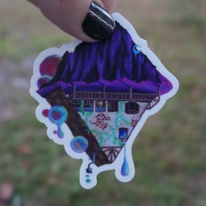 Purple Town Sticker | Original Art | Single Sticker