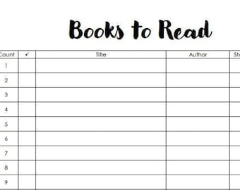 To Be Read List | Etsy