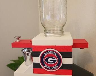 University of Georgia Bulldogs -  Glass Jar Candy Machine!