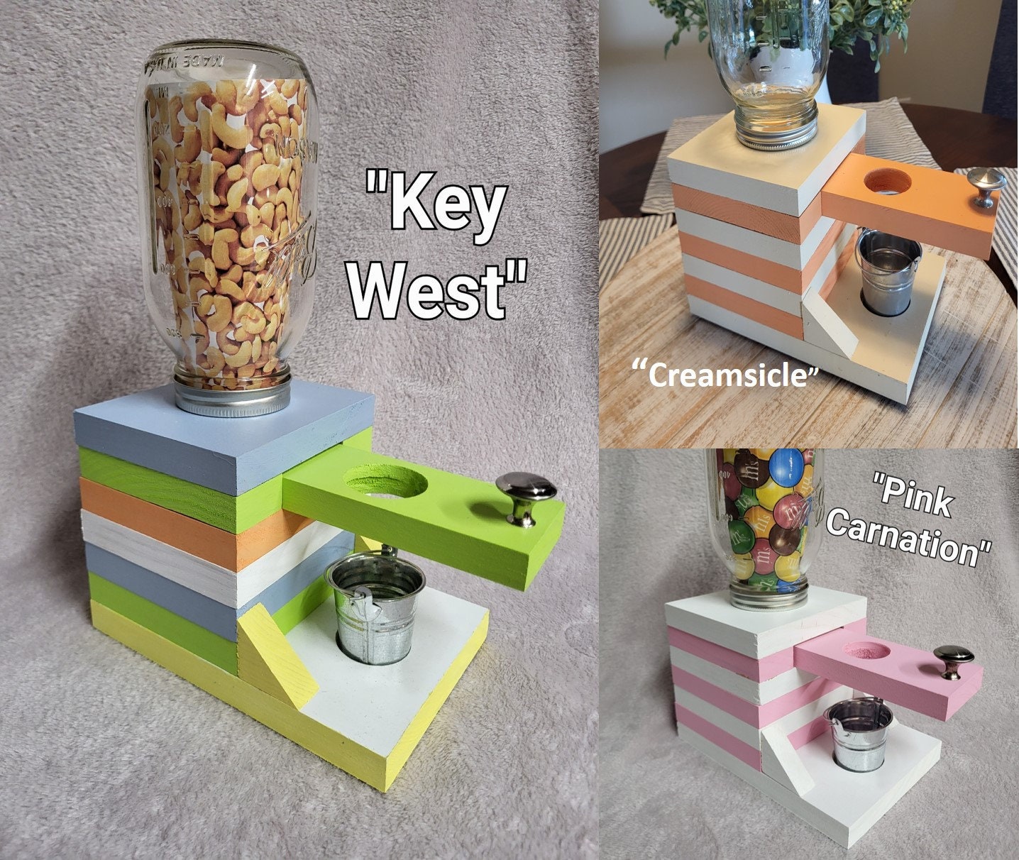 Handmade Wood Mason Jar Candy Dispenser Etsy