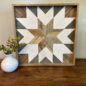Decor schuurquilt, ingelijste schuurquilt, teruggewonnen hout, ingelijste schuurquilt, boerderijdecor, woondecoratie, schuurquiltdecor, uniek huis