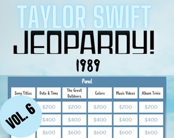 Jeopardy de T-Swift: Juego de fiesta de lanzamiento de 1989/1989