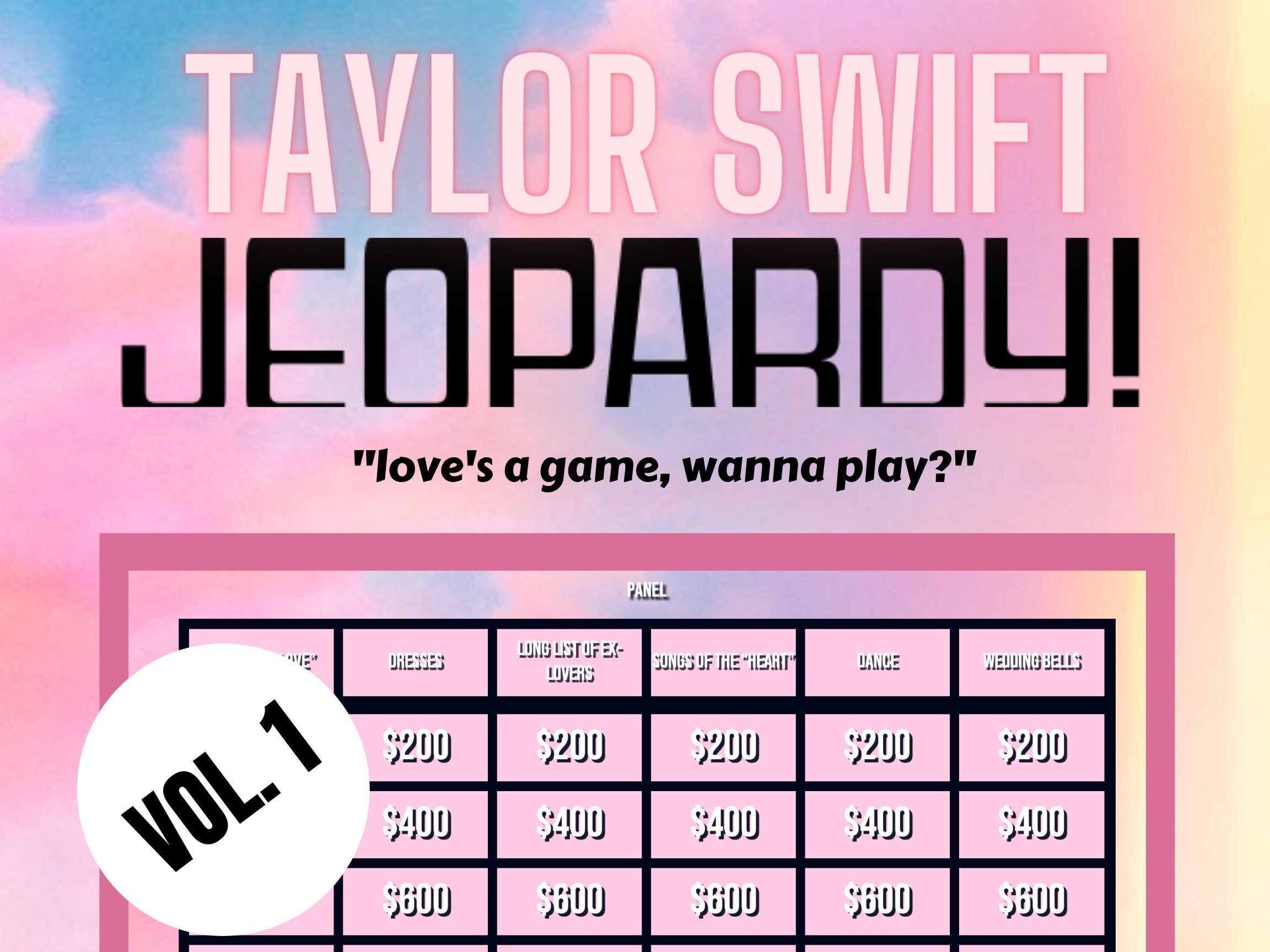 Taylor Swift Jeopardy: Love's a Game, Wanna Play 