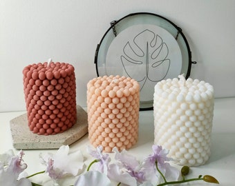 Pearl Pillar Mini Bubble Cube Candle - Parel Parelkaars Pilaar Kaars -  Perlen Kerze - Luxe kaars - VEGAN