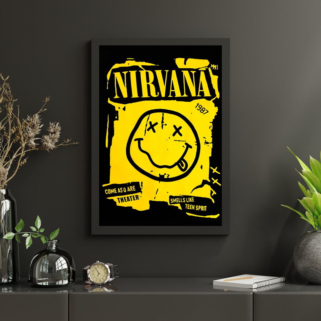 Nirvana Band Kurt Cobain Poster Bedroom Decor Music Poster Etsy