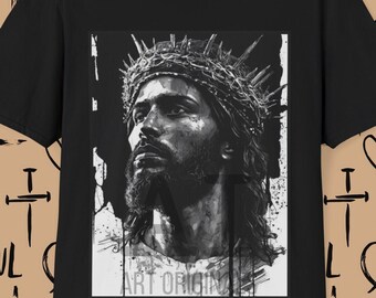 African American Jesus Art T-Shirt: Christian Baptism Gift