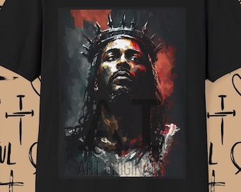 African American Jesus T-Shirt: Religious Art, Christian Baptism Gift