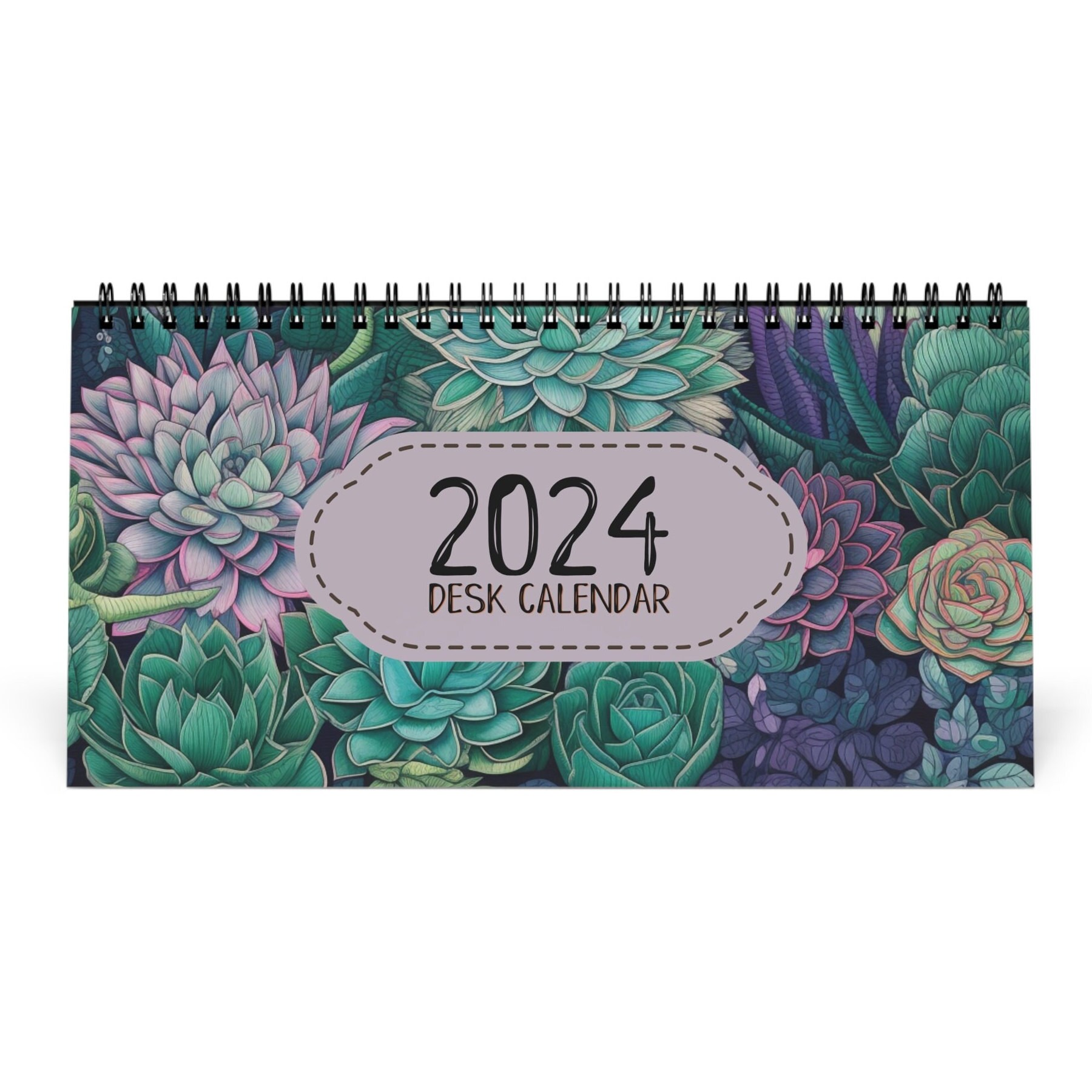2024 Office Desk Calendar Succulents Plants Lover Gift Spiral Etsy