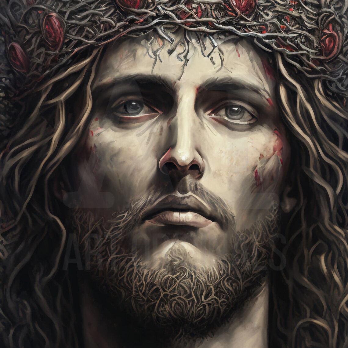 Jesus AI Art Print DOWNLOAD Christ Portrait Digital Wall Art Etsy