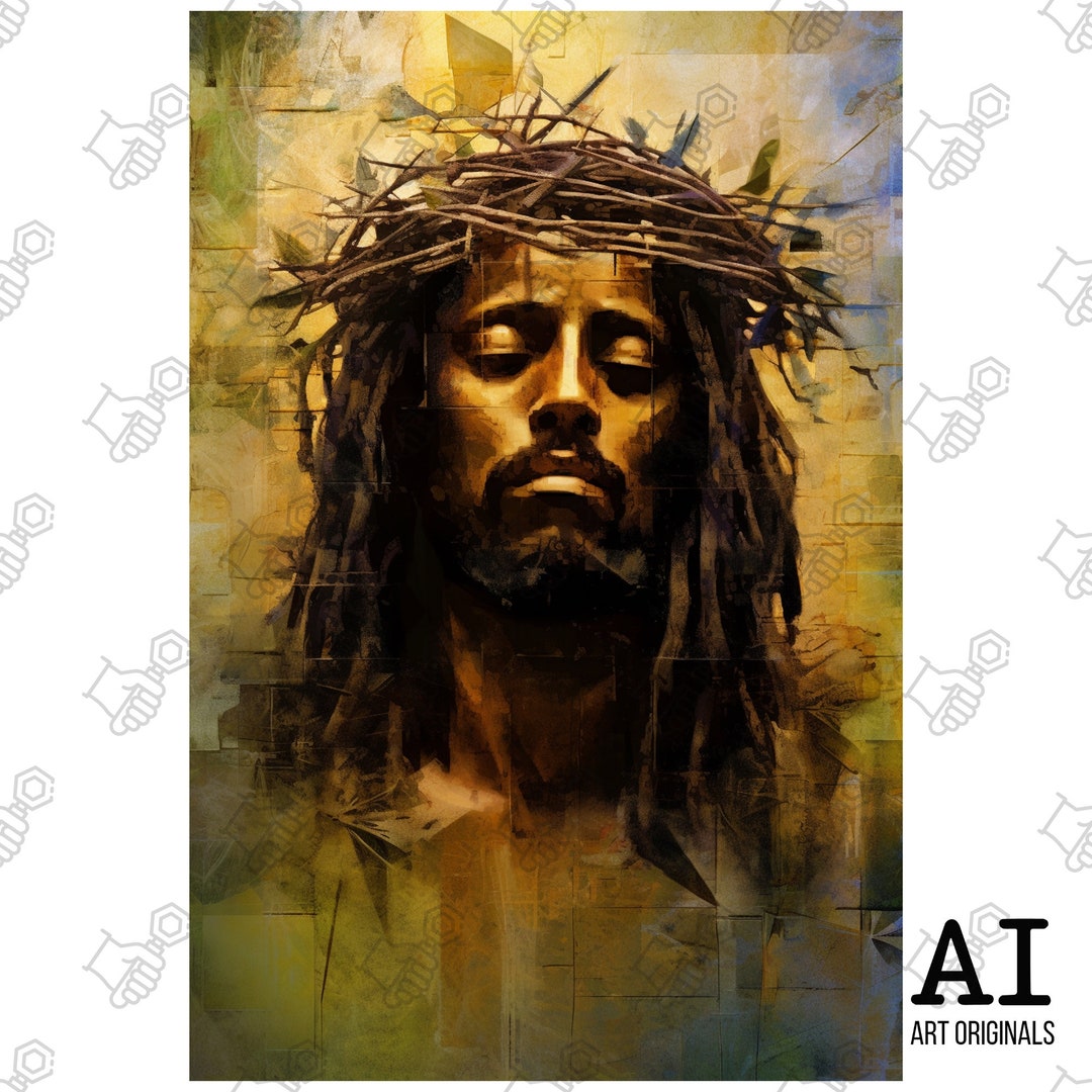 African American Jesus Art AI Digital Art DOWNLOAD Modern - Etsy