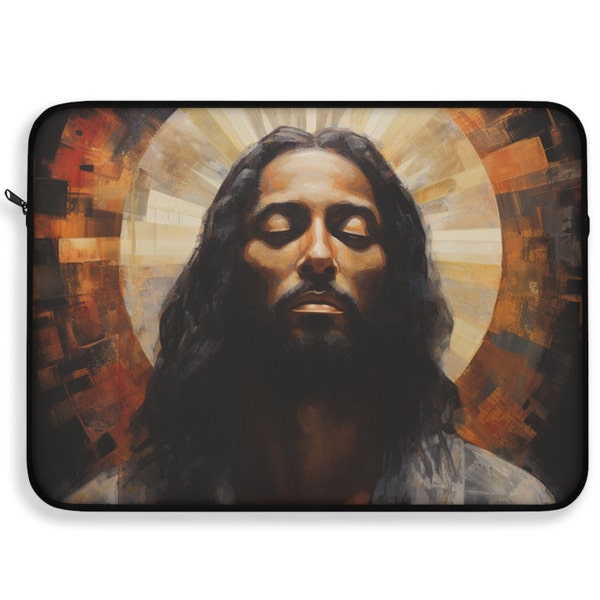 Laptop Case Computer Tote Bag Tech Accessories African American Art Jesus Laptop Sleeve Gift for Christian