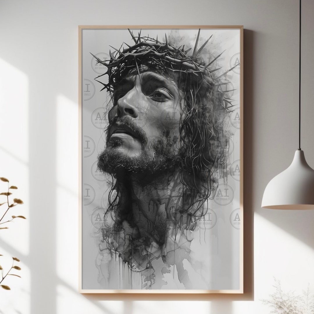 Jesus POSTER Unframed Religious Wall Art Matte Finish, Christ Portrait ...