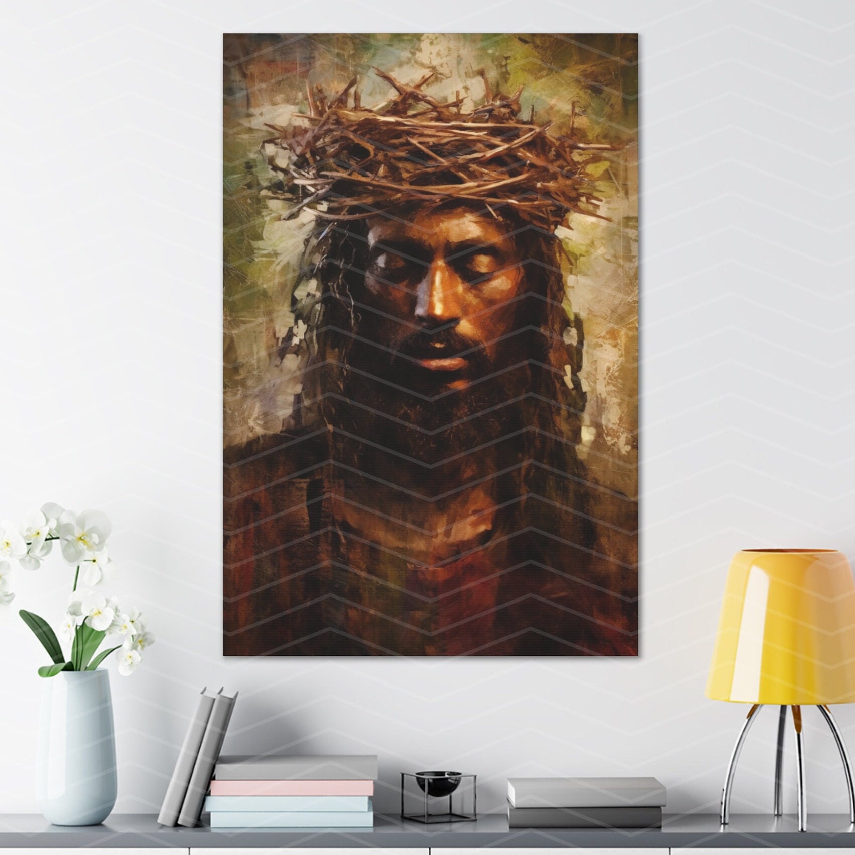 African American Art Jesus Painting CANVAS Print, Spiritual Wall Art ...