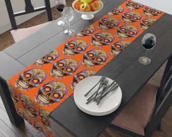 Sugar Skull, Day of the Dead Table Runner, Dias de los Muertos Decor