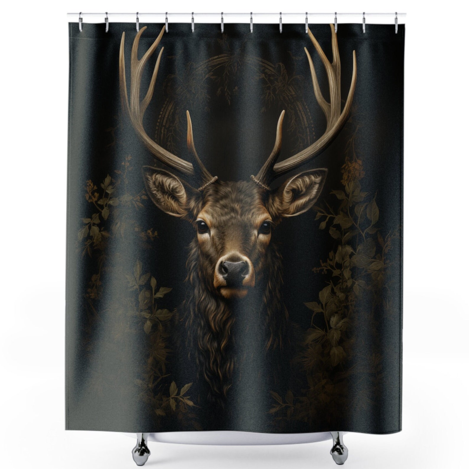 Dark Cottagecore Shower Curtain Cabin Decor Bathroom Etsy
