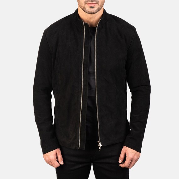 Mens black on sale suede jacket