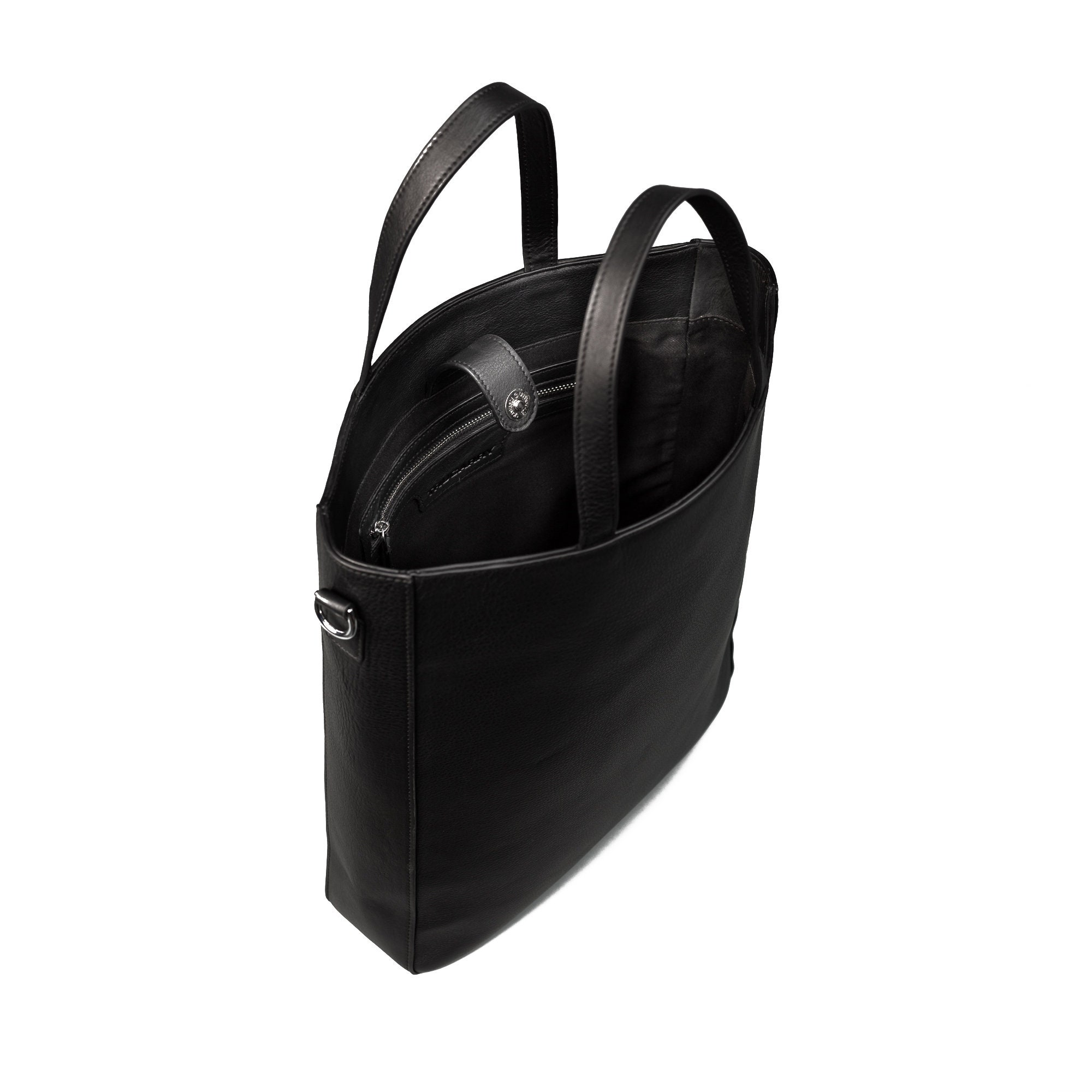 The Poet Black Leather Tote Bag