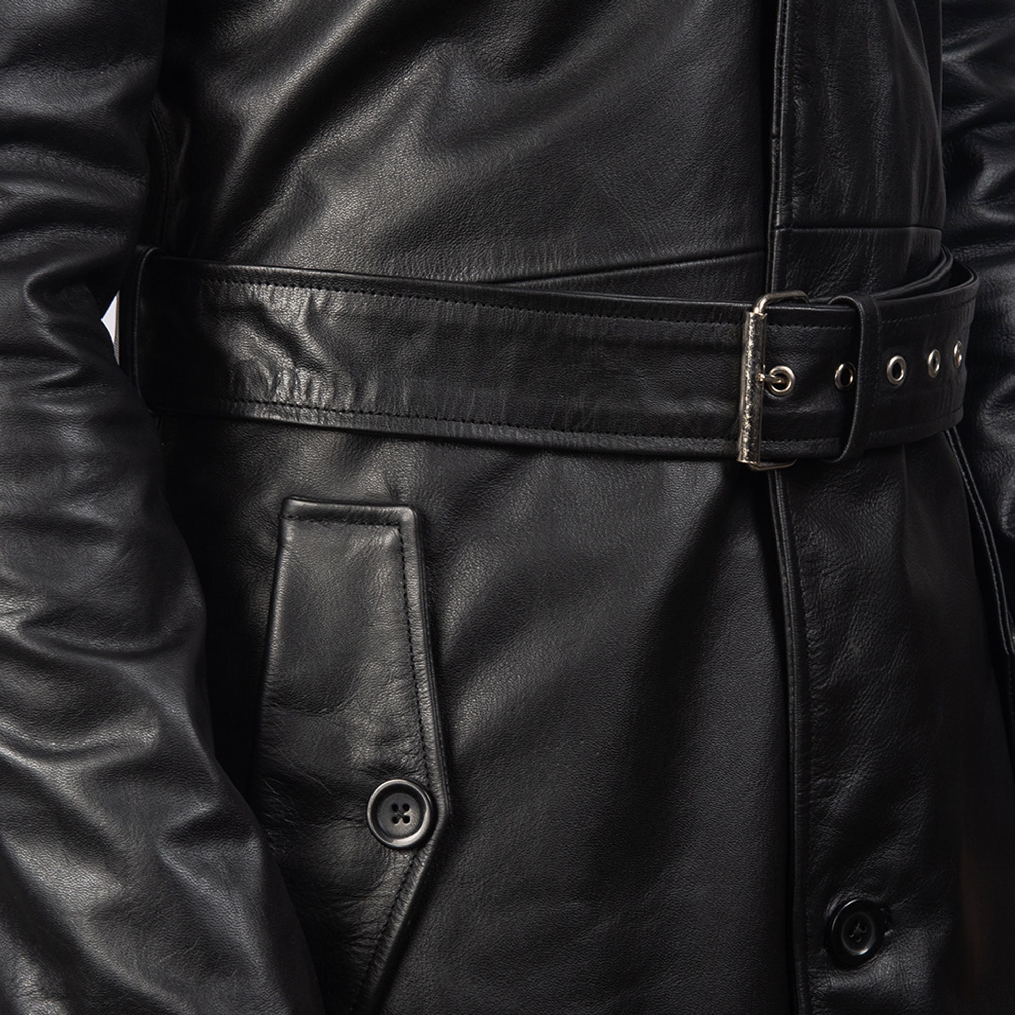 Deux Men's Real Leather Duster Handmade Black and - Etsy