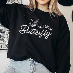 Anti Social Butterfly Svg | hippie svg | boho svg | retro svg | trendy svg | funny svg | png sublimation | introvert svg | homebody svg