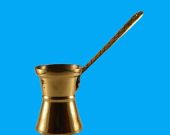 Greek Traditional Handmade Brass Coffee Pot (Briki)