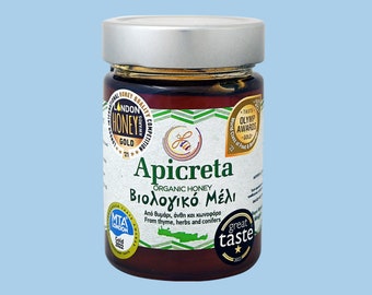 Miel orgánica de tomillo, hierbas y coníferas, galardonada con el premio Greek Premium, 400 g (14,11 oz)