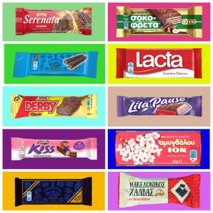 Griekse selectie van 10 canbyrepen, heerlijke chocoladevarianten, moet je proberen, gratis verzending
