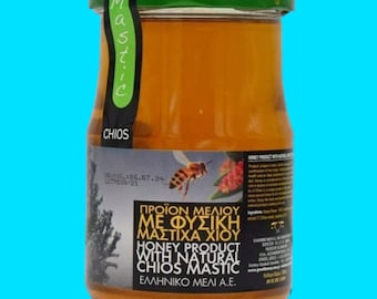 Miel de fleurs grecs avec mastic de Chios AOP, goût unique, 260 g (9,17 oz), livraison gratuite
