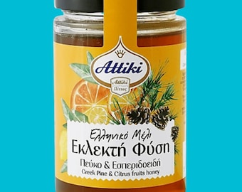 Attiki Greek Pine & Citrus Fruits Honey, Sweet Taste, 470 g (16.58 oz)