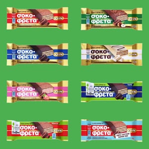 Chocofreta Greek Chocolate Wafer Bars, All 9 Varieties, 10x Per Order, Free Shipping