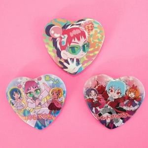 Saiki K. Itabag Heart Button | Disastrous Life of Saiki K. Fan Merch | Anime Gifts