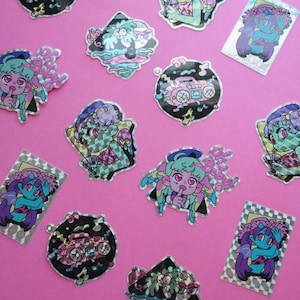 Prismatic Sticker Pack | Laptop Decal | Original Anime Holographic Sticker Set | Anime Car Decal | 90s 80s Retro Anime Slap