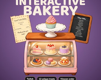 Superposition Twitch « Boulangerie » : les spectateurs commandent 12 gourmandises uniques - Widget StreamElements interactif et animé « Café chaleureux »