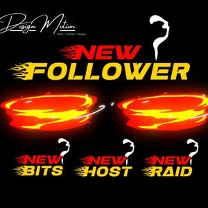 Animated Flame Alerts Streamer Overlay Twitch, OBS, Streamlabs Fire Alerts with transparent background.