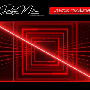Animated Neon Red Stinger Transition Twitch Stinger in Red with transparent background.