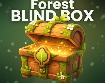 Widget Twitch Kawaii Forest Blind Box, superposition animée StreamElements, jeu de déballage de loot boxes mignonnes, points de chaîne, bits, abonnements, OBS