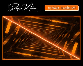 Animated Neon Orange Stinger Transition Twitch Stinger Twitch Transition in Orange with transparent background.