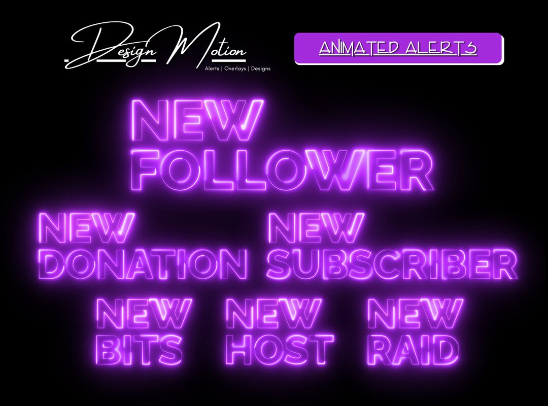 Animated Neon Purple Alerts With Transparent Background. - Etsy