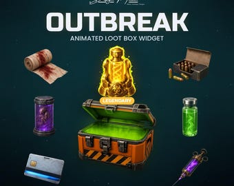 Widget Twitch Biohazard Blind Box, superposition animée StreamElements, caisse de butin Survival Horror, jeu de points de chaîne Gacha, OBS