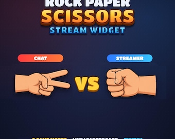 Widget de jeu Pierre-Feuille-Ciseaux pour Twitch - Jeu de chat interactif pour StreamElements - Interface utilisateur animée - Téléchargement