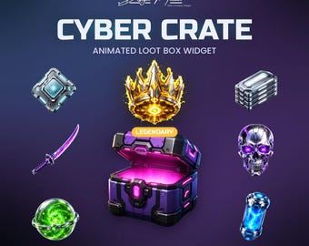Widget Twitch Cyberpunk Blind Box, superposition animée StreamElements, déballage de caisses de butin à collectionner, points de chaîne Subs Bits, OBS