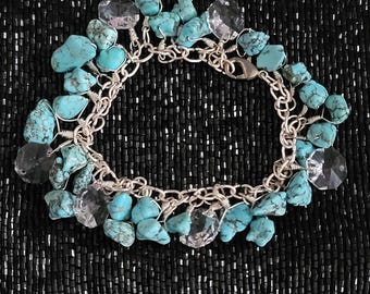 Turquoise Sterling Silver Charm Bracelet