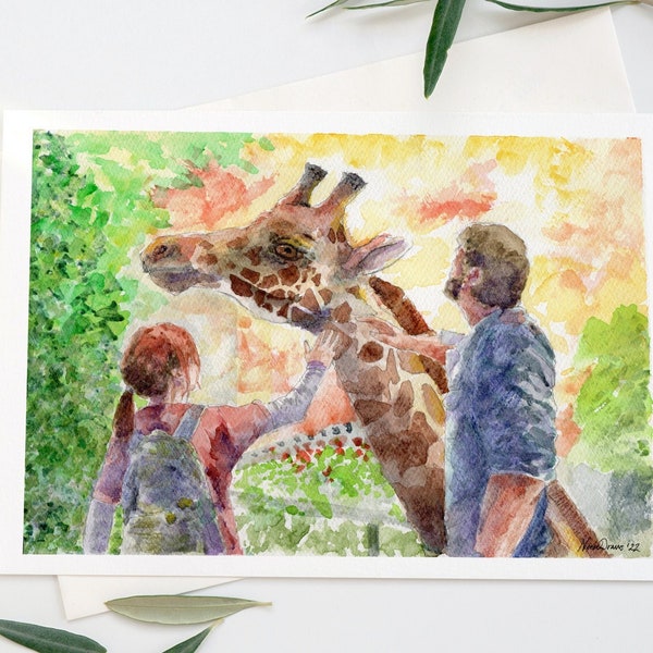 Impression d'art aquarelle The last of us Giraffe game ultimos - poster, cadeau pour gamer