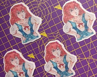 Nuova versione! Adesivi per diario della ragazza anime dai capelli rossi Asuka // anime