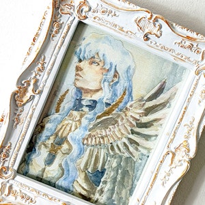 Impresión artística de Griffith, acuarela, arte de fan pintado a mano