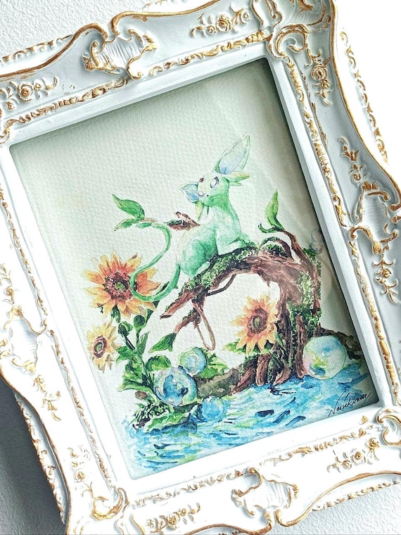Espeon Pokemon Watercolor Print, from original handpainted watercolour art